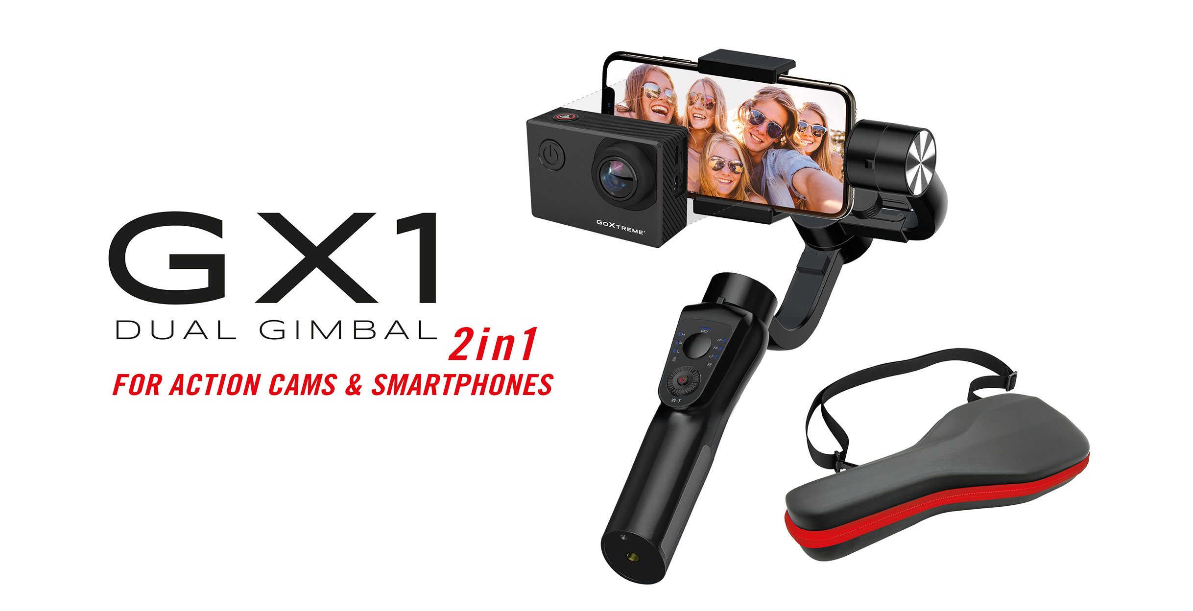 Dual Gimbal GX1 - Stabile Videos mit Action Cam und Smartphone