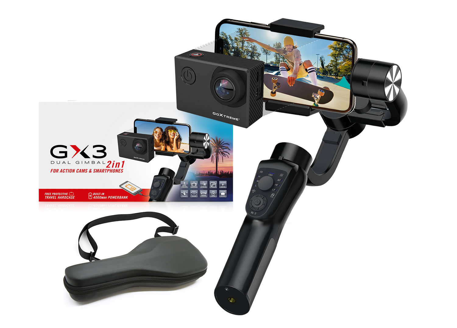GoXtreme GX3 Gimbal: Stabile Aufnahmen mit Smartphone und Action Cam