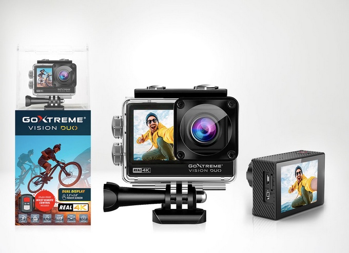 GoXtreme Vision DUO: 4K-Action Cam mit Dual-Display für ultra-scharfe Videos
